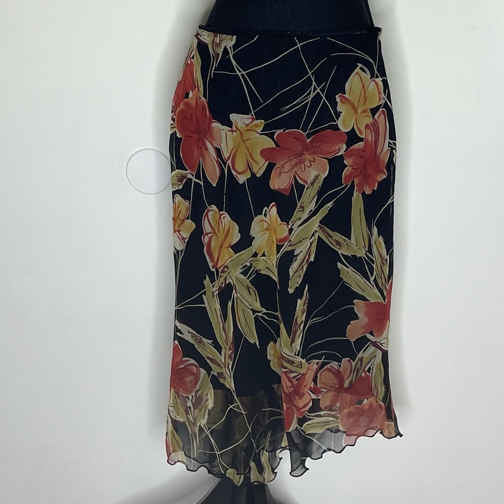 Floral Black Skirt